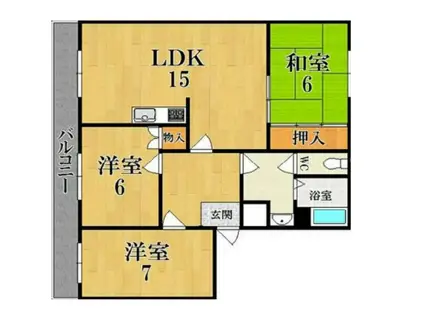 アネックス三和(3LDK/5階)の間取り写真