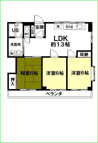 アーバニズムM5(3LDK/3階)の間取り写真