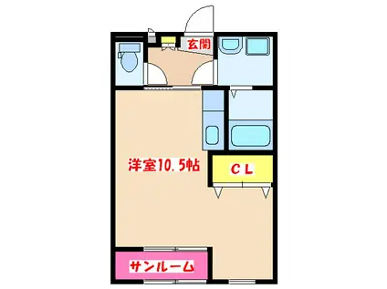 扶桑ホール永利(ワンルーム/1階)の間取り写真