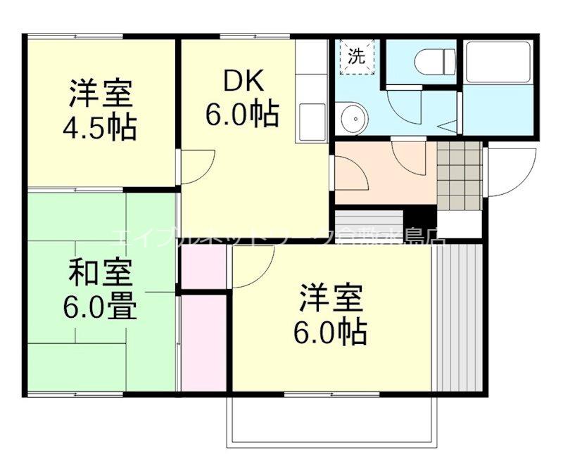 コーポ三宅A棟(3DK/2階)の間取り写真