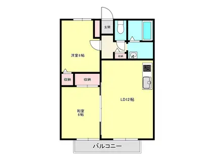 ピアストーンII(2LDK/1階)の間取り写真