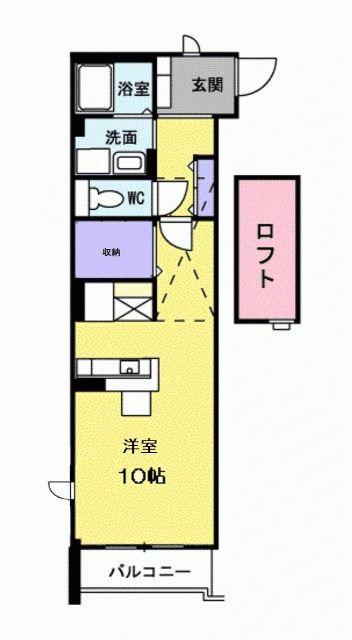 フリーデ(ワンルーム/3階)の間取り写真