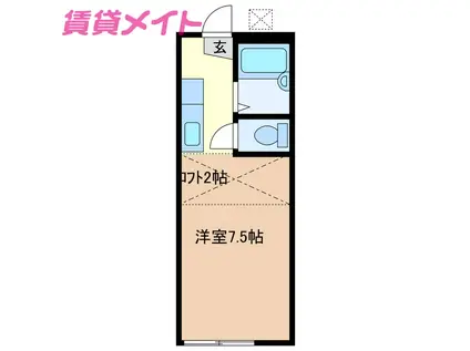 ジアルフィー弓削I(ワンルーム/2階)の間取り写真