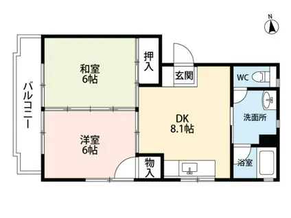 GRACE MITAKA COURT(2DK/3階)の間取り写真