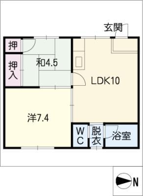 巾クレスト(2LDK/1階)の間取り写真