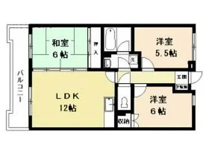 リバーコーポラスOND(3LDK/3階)の間取り写真