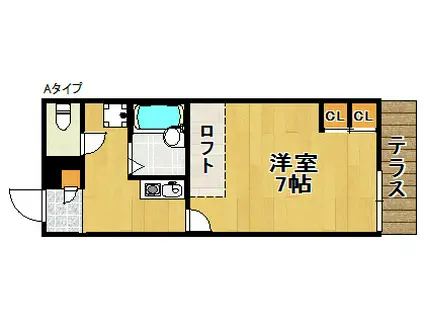 レオパレスパルフェII(1K/2階)の間取り写真