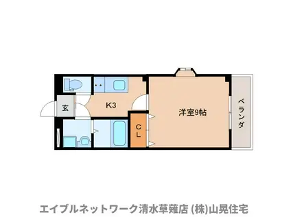 キャメロット(1K/1階)の間取り写真