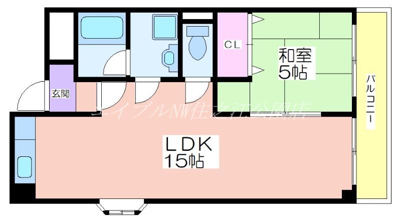 ハピネス南館(1LDK/4階)の間取り写真