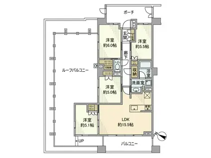 ジオ・イニシア武蔵小杉(4LDK/6階)の間取り写真
