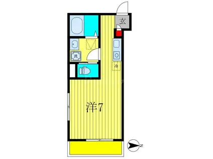 エルフォI(ワンルーム/1階)の間取り写真
