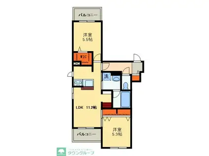 VINGT CINQ(2LDK/3階)の間取り写真