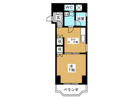 シャトー・デ・ザール・プルファム(1DK/6階)の間取り写真