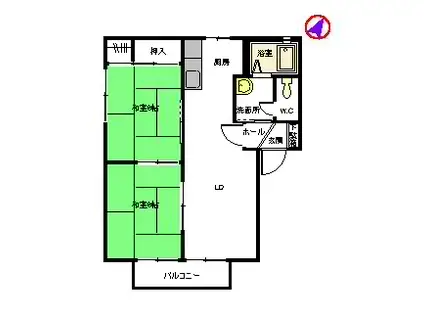 フォーレス向日葵(2LDK/2階)の間取り写真