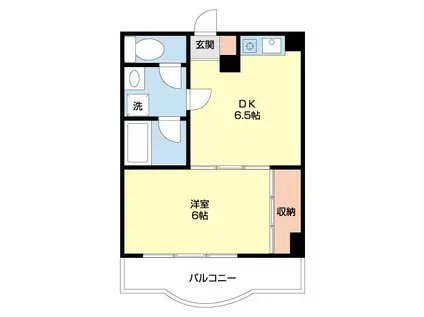 カメリア・コート長町(1DK/6階)の間取り写真