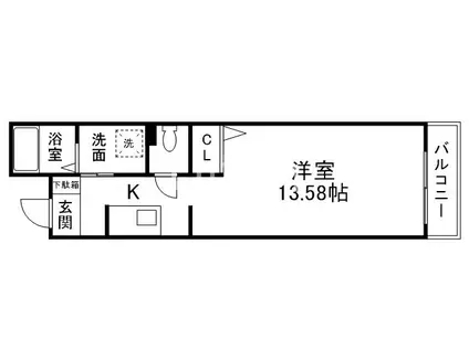 中京区橋東詰町M(ワンルーム/4階)の間取り写真