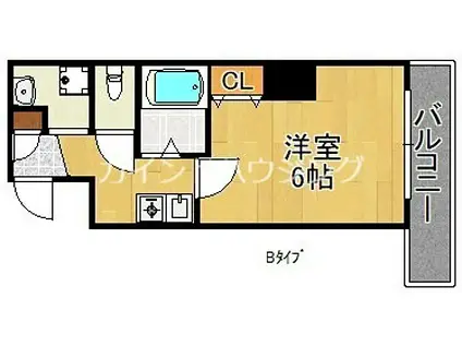 MIYO87(1K/6階)の間取り写真