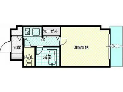 コスモハイツシバタII(1K/4階)の間取り写真
