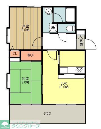 シュタインハウス(2LDK/1階)の間取り写真