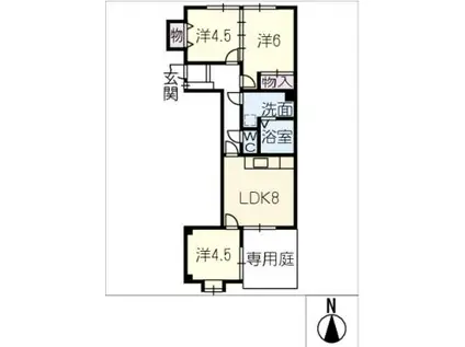 ライオンズマンション黒川第2 105号(3DK/1階)の間取り写真