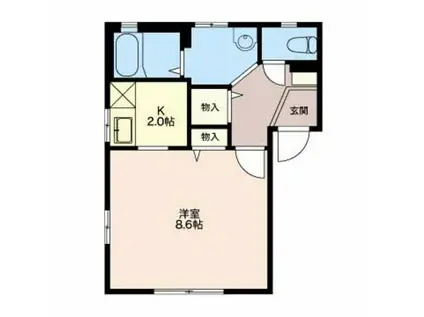 フェアハウスあずさ(1K/2階)の間取り写真