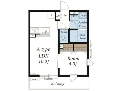 リブリ・南湖(1LDK/3階)の間取り写真