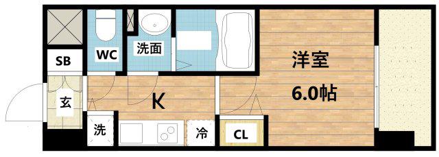 プレサンス梅田東ディアロ(1K/3階)の間取り写真
