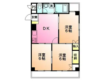 参番館井之花(3DK/3階)の間取り写真