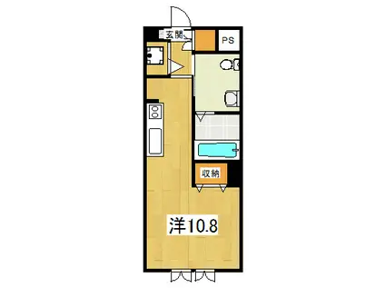 ヴォール・ベフィンデン(ワンルーム/2階)の間取り写真