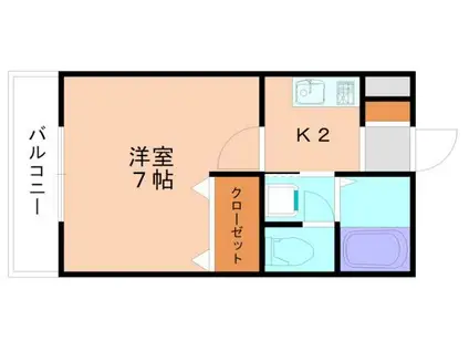 イデアハイツII(1K/1階)の間取り写真