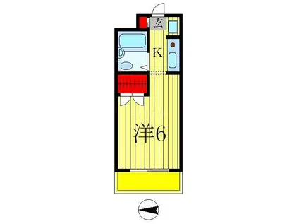 モンシャトー松戸2(ワンルーム/2階)の間取り写真