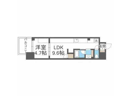 アーバネックス心斎橋イースト(1LDK/15階)の間取り写真