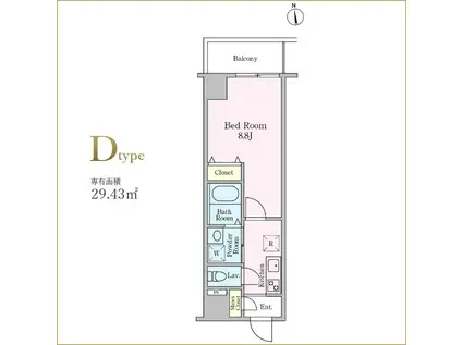 ロイジェント九段(1K/5階)の間取り写真