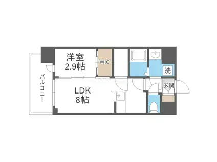 セレニテ天六ミラク(1LDK/2階)の間取り写真