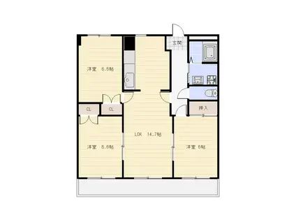 サニーコート春日井西(3LDK/5階)の間取り写真