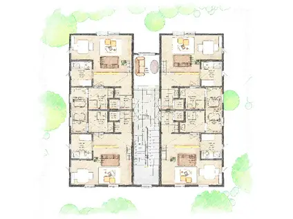 プリマ河口湖フローレンス(1K/2階)の間取り写真