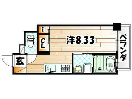 内山足立ビル(ワンルーム/5階)の間取り写真