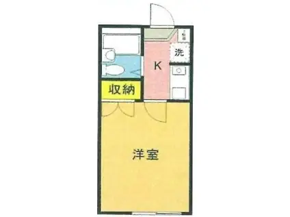 カトレアI(1K/2階)の間取り写真