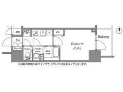 アドバンス大阪ストーリア(1K/2階)の間取り写真