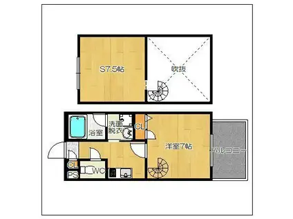 オーベルウェルス天神(1SK/8階)の間取り写真