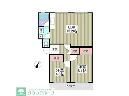 小暮コーポラス(2LDK/2階)の間取り写真