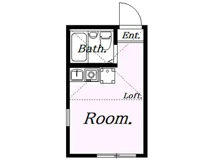 ユナイト駒岡ルーベンス(ワンルーム/2階)の間取り写真