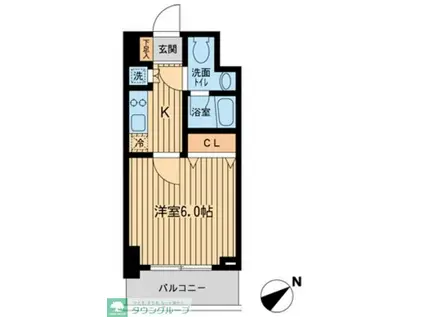 KDXレジデンス雪谷大塚(1K/6階)の間取り写真