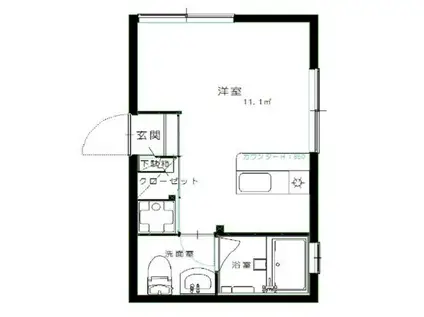 メゾンドシャルマン(ワンルーム/1階)の間取り写真