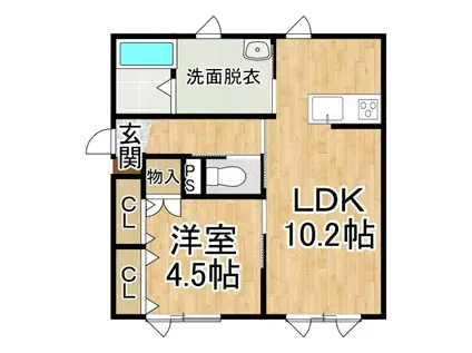 SMILE N(1LDK/1階)の間取り写真