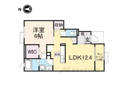 ヴィル クラージュⅢ(1LDK/1階)の間取り写真