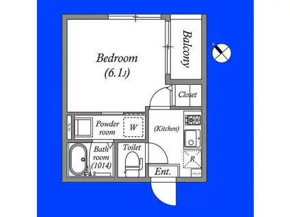 桜ハーモニーテラス(1K/1階)の間取り写真