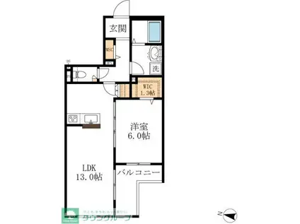 メゾンドゥラミティエ(1LDK/3階)の間取り写真
