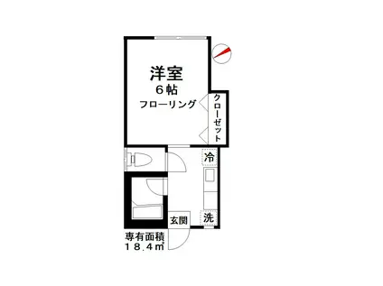 KIハイム(ワンルーム/1階)の間取り写真