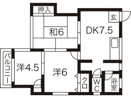 アーバンライフA(3DK/2階)の間取り写真